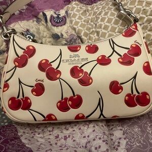 Coach Teri Cream and Red Cherry Shoulder Bag